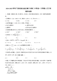 2024-2025学年广西壮族自治区南宁市第二中学高一下学期3月月考数学试卷(含答案)