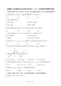 安徽省A10联盟2024-2025学年高二（下）3月阶段考试数学试卷（含答案）