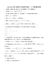 2023-2024学年上海市长宁区延安中学高二（下）期中数学试卷 （含解析）