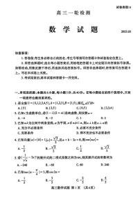 2025届山东省泰安市高三一模 高三一轮检测 数学试题及答案