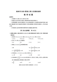 2024-2025学年下学期陕西省榆林市高三3月第三次模拟检测数学试卷含答案