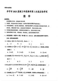 数学丨贵州省毕节市2025届高三下学期3月第二次适应性考试（毕节二诊）数学试卷及答案