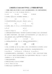 云南省保山市2024-2025学年高二上学期期末数学试卷（含答案）
