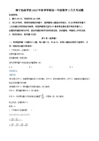 广西南宁市桂鼎学校2024-2025学年高一下学期3月月考 数学试题（含解析）