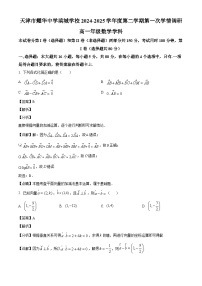 天津市耀华中学滨城学校2024-2025学年高一下学期3月月考 数学试题（含解析）