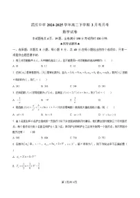 湖北省武汉中学2024-2025学年高二下学期3月月考数学试卷（Word版附解析）