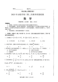 安徽省合肥市2025届高三下学期3月二模数学试卷（PDF版附答案）