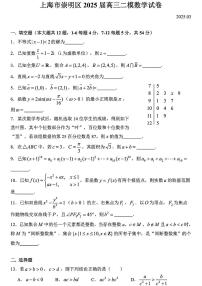 2025年上海市崇明区高三二模数学试题和参考答案