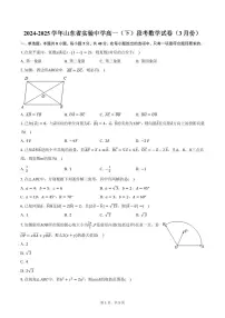 2024-2025学年山东省实验中学高一（下）段考数学试卷（3月份）