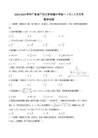 2024-2025学年广东省广州大学附属中学高一（下）3月月考数学试卷（含答案）