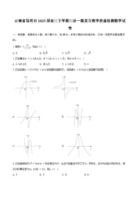 云南省昆明市2025届高三下学期三诊一模复习教学质量检测数学试卷（含答案）