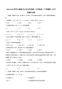 2024-2025学年云南省文山州马关县第一中学校高一下学期第一次月考数学试卷（含答案）