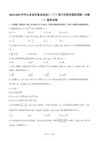 2024-2025学年山东省齐鲁名校高三（下）第六次联考模拟预测（冲刺二）数学试卷（含答案）