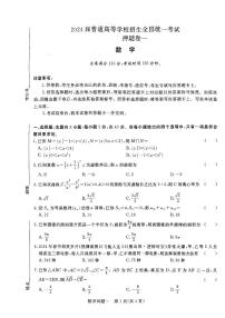 2024届河南省青桐鸣高三5月押题卷（一）-数学试卷（含答案）