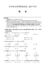 2024届黑龙江省齐齐哈尔市普高联谊校高三上学期期中考试(11月)-数学试题（含答案）