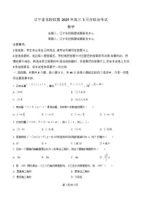 辽宁省名校联盟2025届高三下学期一模数学试卷（Word版附解析）