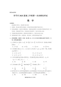 贵州省毕节市2025届高三上学期第一次诊断考试数学试卷（含答案）