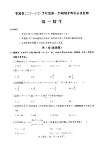 河北省石家庄市辛集市2025届高三上学期1月期末数学试卷（含答案）