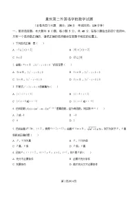 重庆市第二外国语学校2024-2025学年高一上学期期中考试数学试题（Word版附解析）
