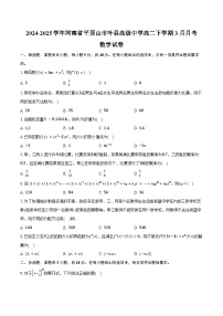 2024-2025学年河南省平顶山市叶县高级中学高二下学期3月月考数学试卷（含答案）