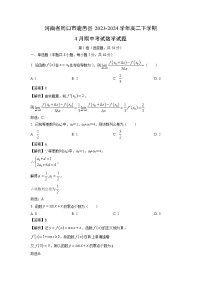 河南省周口市鹿邑县2023-2024学年高二下学期4月期中考试数学试卷（解析版）