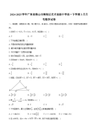 2024-2025学年广东省佛山市南海区艺术高级中学高一下学期3月月考数学试卷（含答案）