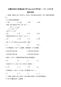 安徽省阜阳市阜南实验中学2024-2025学年高一（下）月考数学试卷（3月份）（含解析）