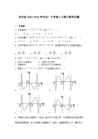 贵州省2024-2025学年高一下学期4月期中数学试题