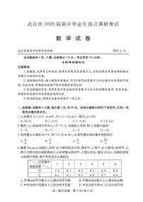 湖北省武汉市2025届高中毕业生四月调研考试数学试卷及参考答案含答题卡