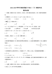 2024-2025学年甘肃省武威六中高三（下）模拟考试数学试卷（含答案）