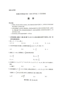 皖豫名校联盟2024-2025学年高三下学期4月份检测数学试题及参考答案