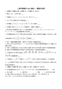 上海市黄浦区2023届高三上学期一模数学试题 附答案