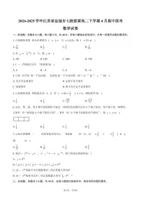 江苏省盐城市七校联盟2024-2025学年高二下学期4月期中考试数学试卷（PDF版附答案）