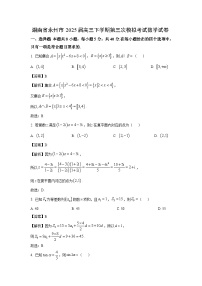 湖南省永州市2025届高三下学期第三次模拟考试数学试题（解析版）