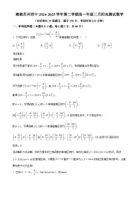 江苏省苏州市工业园区南京航空航天大学苏州附属中学2024-2025学年高一下学期3月月考 数学试题(含解析)