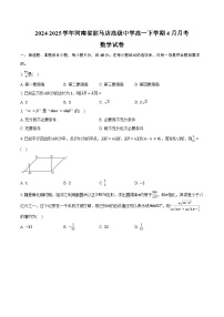 2024-2025学年河南省驻马店高级中学高一下学期4月月考数学试卷（含答案）