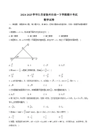 2024-2025学年江苏省徐州市高一下学期期中考试数学试卷（含答案）
