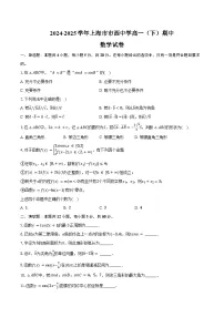 2024-2025学年上海市市西中学高一（下）期中数学试卷（含答案）