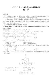 河南省开封市2025届高三年级高考第三次质量检测数学试卷（含答案）