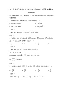 河北省沧州市沧州五校2024-2025学年高一下学期3月月考数学试卷（解析版）