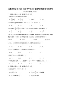 安徽省怀宁县2024-2025学年高二下学期期中数学复习检测卷（含答案）