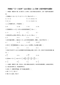 河南省“天一小高考”2024-2025学年高三上学期第二次考试数学试题