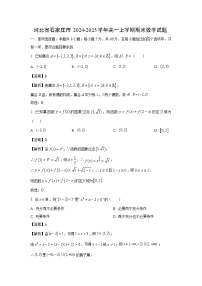 河北省石家庄市2024-2025学年高一上学期期末数学试题（解析版）