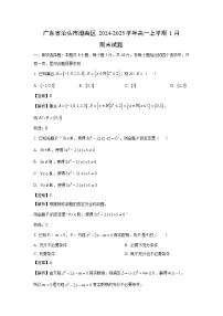 广东省汕头市潮南区2024-2025学年高一上学期1月期末数学试题（解析版）