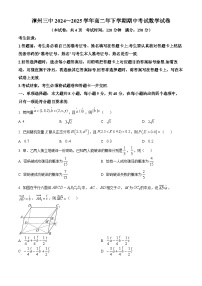 福建省漳州市第三中学2024-2025学年高二下学期4月期中考试数学试题（原卷版+解析版）