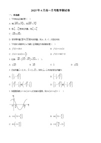 河北省衡水市阜城县阜城实验中学2024-2025学年高一下学期4月月考数学试题（原卷版+解析版）