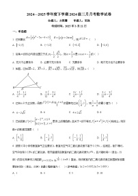 湖北省沙市中学2024-2025学年高一下学期3月月考数学试题（原卷版+解析版）