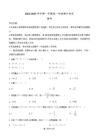 安徽省淮南第四中学2024-2025学年高一上学期期中考试数学试题（Word版附解析）
