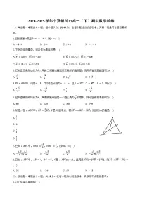 2024-2025学年宁夏银川市高一（下）期中数学试卷（含答案）