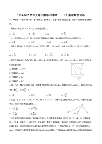 2024-2025学年天津市耀华中学高一（下）期中数学试卷（含答案）